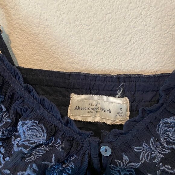 Abercrombie & Fitch Y2K Navy Blue Ruffle Cami Top | Size‎ Small - Picture 3 of 6